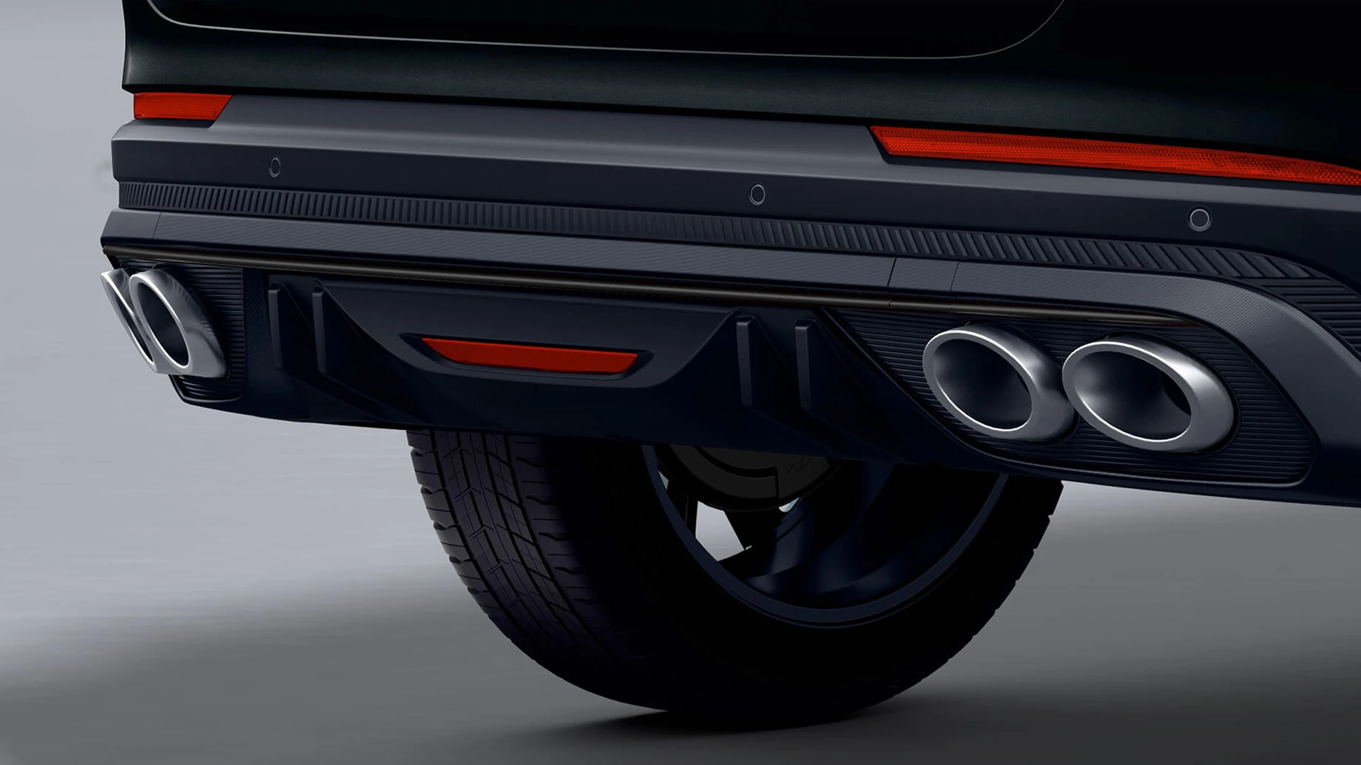 Four Exhausts on Both Sides of the Vehicle
